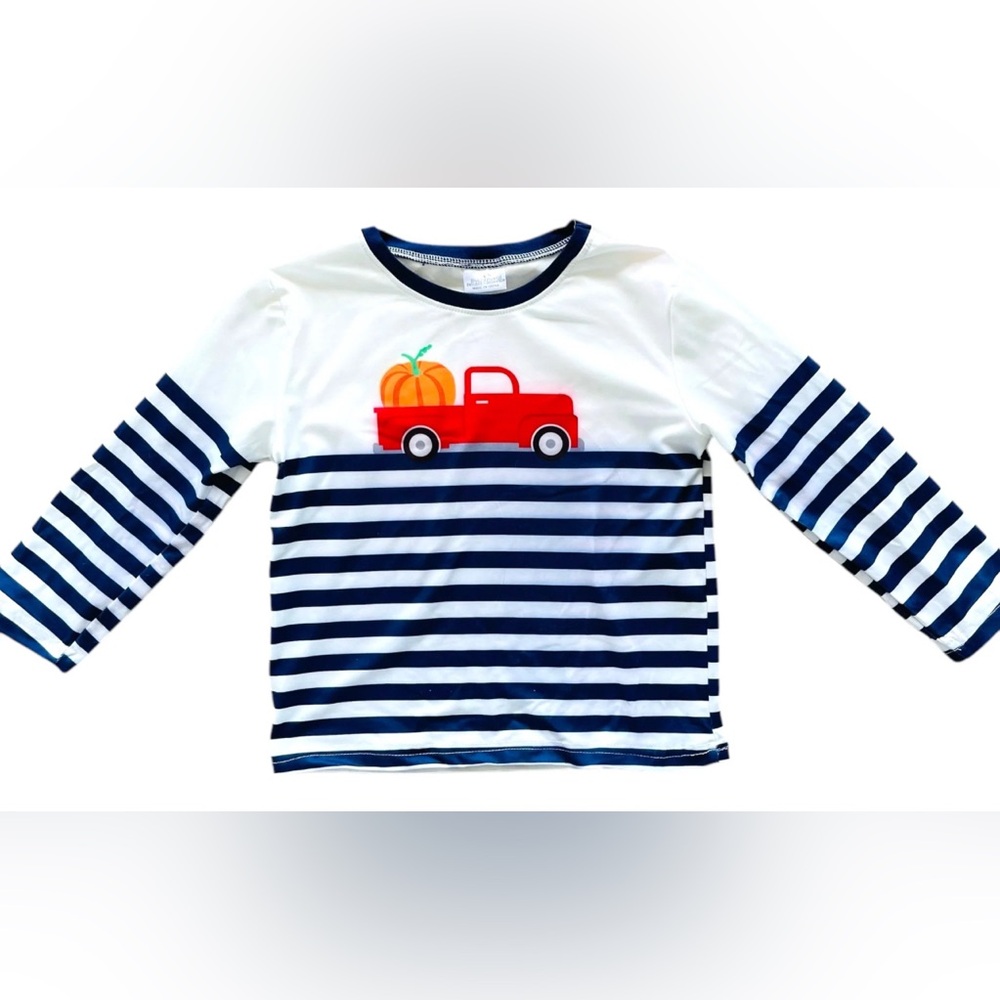 Marie Nicole Kids Ted Truck w/Pumpkin Long Sleeve Soft Boutique Top Size Med (4)